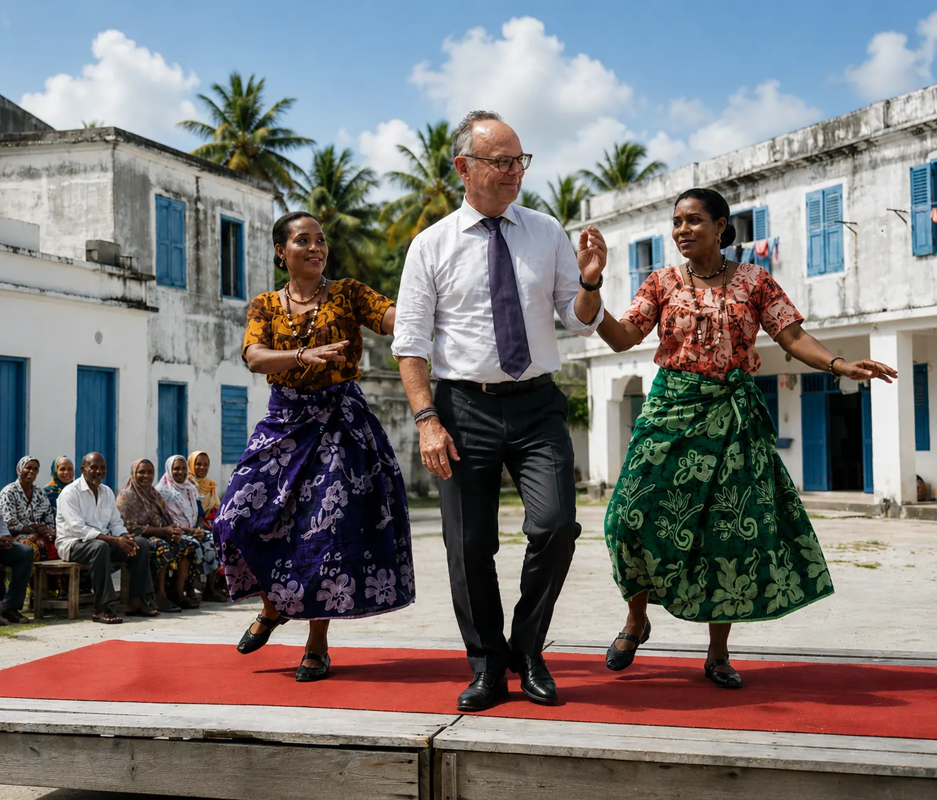 Image de Mayotte : Édouard Philippe en campagne présidentielle, collier traditionnel et pas de danse au menu